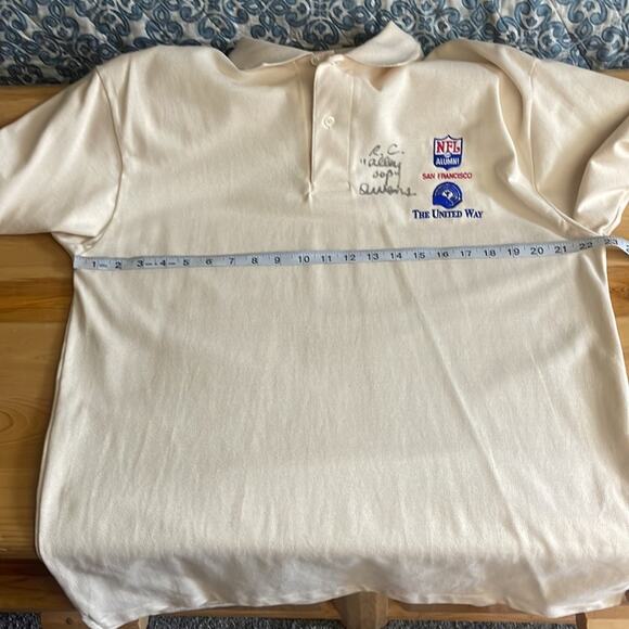 Rare R.C. Owens "Alley Oop' autographed 49er NFL Alumni cream polo men's L - Picture 11 of 15